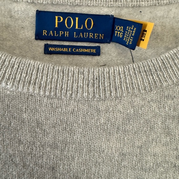 Polo by Ralph Lauren Men's CASHMERE Grey Sweater - Picture 5 of 7